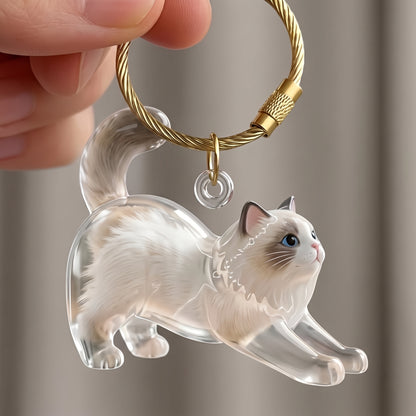 Pet Hair Keepsake Pendant / Keychain (Cat Version)
