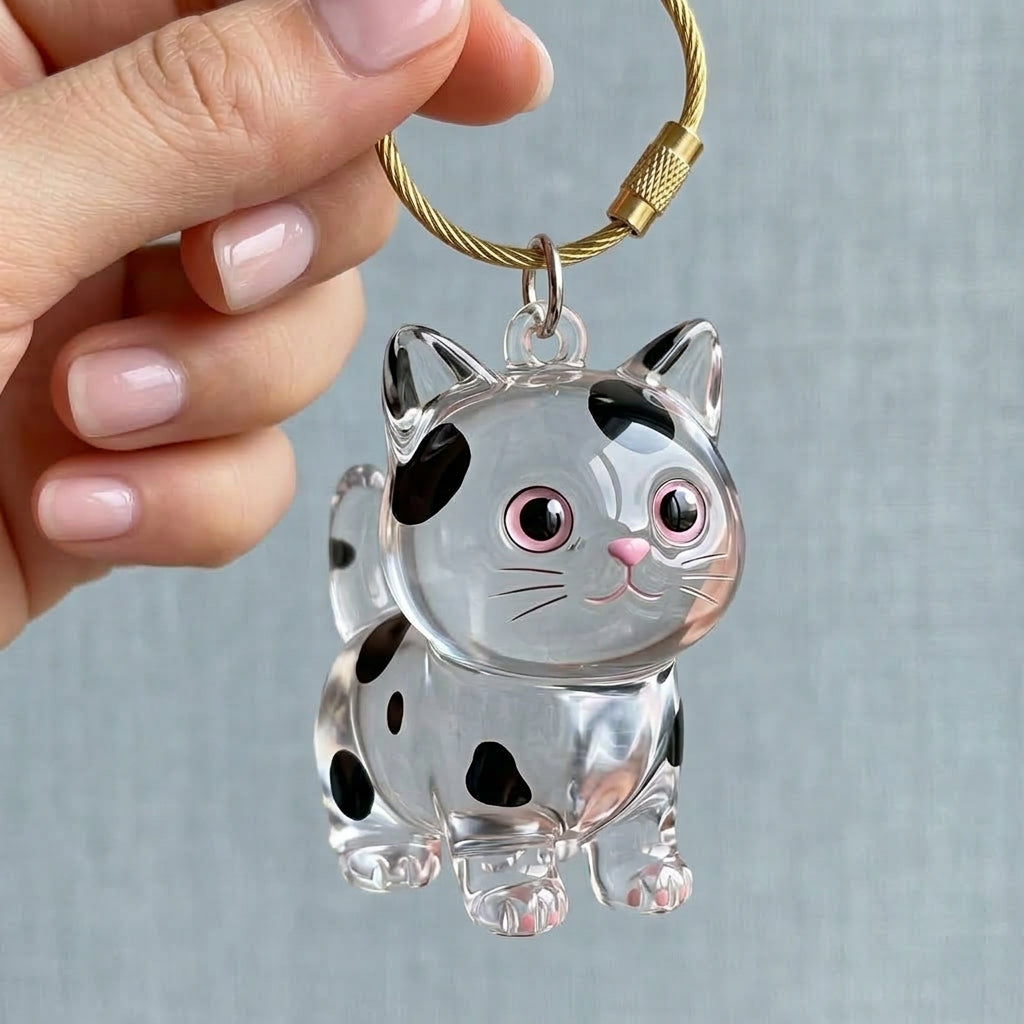 Pet Hair Keepsake Pendant / Keychain (Cat Version)