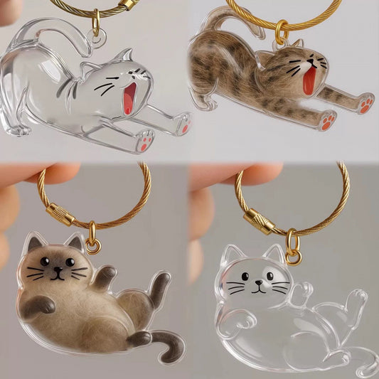 Pet Hair Keepsake Pendant / Keychain (Cat Version)