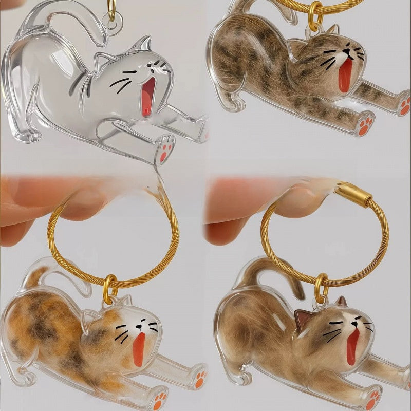 Pet Hair Keepsake Pendant / Keychain (Cat Version)